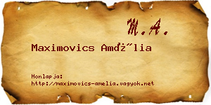 Maximovics Amélia névjegykártya